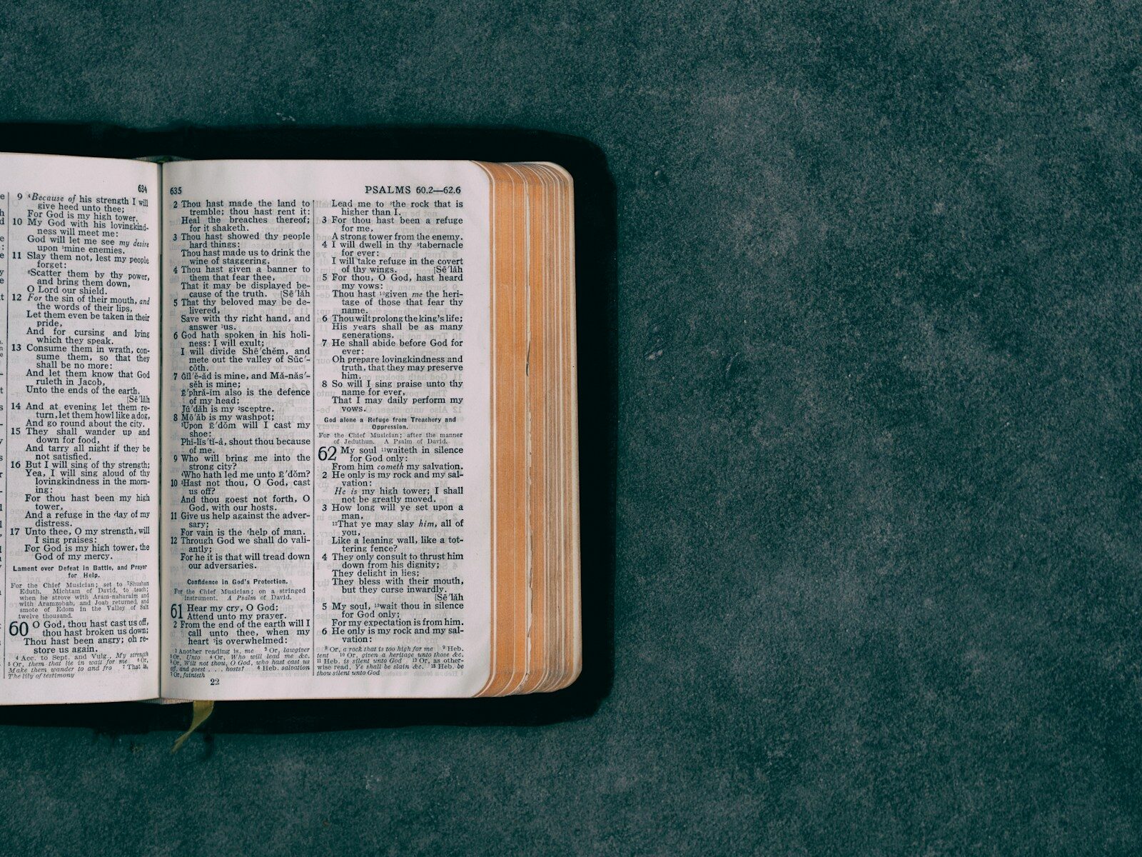 Photo by Aaron Burden open pocket bible on green surface